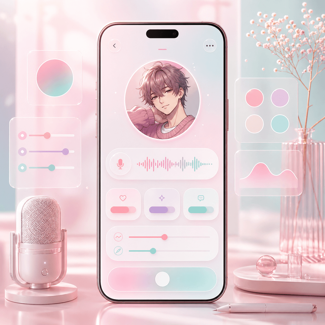 声と性格からAIキャラクターを作るイメージ